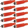 Aerzetix C68989 - 10 tiesių Rca jungčių/jungčių su kabelio apsauga rinkinys - litavimas - raudona spalva - koaksialiniai muzikos Rca signalai