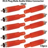 Aerzetix C68989 - 10 tiesių Rca jungčių/jungčių su kabelio apsauga rinkinys - litavimas - raudona spalva - koaksialiniai muzikos Rca signalai
