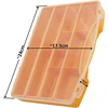 Aerzetix - C70185 - Dėžutė varžtams 24 x 17.5 x 4 cm su 10 skyrių - plastikinė - oranžinės ir skaidrios spalvos - sandarikliai, o-žiedai, varžtai, sraigtai, veržlės, poveržlės