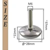 Fotelis Aerzetix - C74754 - 4 baldų atramų kojelių rinkinys prisukamas M6 Ø28 mm reguliuojamas - aukštis 37 mm - metalas ir plastikas - sidabrinis - sofoms, stalams