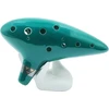 Afunta keraminė ocarina, 12 skylių, alt C muzikos instrumentas su dirželiu, dovanų dėžute, rankos formos stovu, juodu apsauginiu dėklu