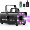 Agptek dūmų generatorius su 8 Led diodais, 13 spalvų ir Rgb efektu, 500 W