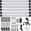 Aiboo Led apšvietimas po spintele virtuvei, reguliuojamas, su laidu, 6 vnt., 28 cm šviesos juosta, 12 V Led apšvietimas spintelei su jungikliu ir kištuku, apšvietimas spintelėms, lentynoms, vitrinoms (šiltai balta)