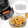 Air fryer stovas, sudedamas džiovinimo stovas, nerūdijančio plieno daugiasluoksnis džiovintuvas, karšto oro gruzdintuvės priedai, maisto klasės vaisių mėsos dehidratacija karšto oro gruzdintuvei, dviguba kamera, 3 vnt.