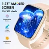 Aiyaaiya išmanusis laikrodis moterims su telefono funkcija, 1.75 colio amoled jutiklinis ekranas, sporto laikrodis su įvairiais treniruočių režimais, ip68 atsparus vandeniui, sporto sekiklis su miego monitoriumi, skirtas ios android (oranžinė apyrankė)