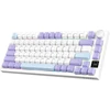 Ajazz ak820pro 75% tkl mechaninė klaviatūra, 2.4g belaidė/bt5.1/usb-c laidinė, 81 klavišas su tft spalvotu ekranu ir cnc mygtuku, žaidimų klaviatūra, rgb apšvietimas, hotswap linijinis jungiklis, 4000 mah baterija -