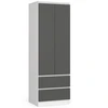 Akord Spinta Star S 60 cm 2d 2sz 60 x 180 x 51 cm Balta - Grafito - Pilka