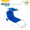 Aktive 62610 - gultas paplūdimiui su ratukais, paplūdimio kėdė su ratukais, 2 ratukai, su skėčiu nuo saulės, paplūdimio kėdės su ratukais, 62 x 117 x 62 cm, sėdynės aukštis 11 cm, maksimalus svoris 110 kg, mėlyna spalva, Active
