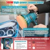 Akumuliatorinis poliravimo įrenginys hancaner ekscentrinis poliravimo įrenginys, 2 akumuliatoriai 8 kintamo greičio automobilio poliravimo įrenginys poliravimui, šlifavimui, automobilio valties akumuliatoriaus poliruoklis
