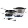 Alessi Tama Gia100s5 6 dalių puodų rinkinys, aliuminis su nelimpančia danga ir 18/10 nerūdijantis plienas