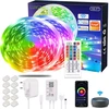 Alexa Led juosta 30 m, Luxonic Smart Rgb Led juostos, Alexa Led girliandos, valdomos programėle, muzikos sinchronizacija, veikia su Google Assistant, itin ilga Led juosta su maitinimo šaltiniu ir nuotolinio valdymo pulteliu