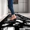 Alishomtll bėgimo takelis koridoriui neslystantis 60 x 150 cm virtuvės bėgimo takelis neslystantis plaunamas purvui atsparus sugeriantis bėgimo takelis modernus virtuvės kilimas lengvai prižiūrimas koridoriaus bėgimo takelis virtuvei vidaus svetainei juod