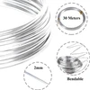 Aliuminio viela 2mm x 30m sidabrinė papuošalams ir rankdarbiams
