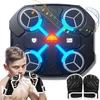 Allomn muzikos bokso treniruoklis, išmanusis bluetooth bokso treniruoklis su bokso pirštinėmis, prie sienos montuojamas smūgiavimo treniruoklis su 3 greičio lygiais, smagi ir saugi mankšta suaugusiems ir vaikams