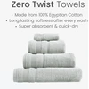 Rankšluostis Allure Zero Twist prausimosi servetėlės 30 x 30 cm 100% Egipto medvilnės flanelė (dove Pilkas), 4 vnt.