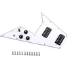 Alnicov 3 sluoksnių įkrautas laidinis gitaros skydelis, suderinamas su Gibson Flying V stiliaus gitara, baltas