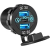 Alnicov Usb automobilinis įkroviklis 12v/24v 36w greitas įkrovimas Qc3.0 dvigubas Usb įkroviklis maitinimo lizdas greito įkrovimo adapteris su jungikliu Led voltmetras