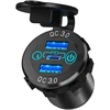 Alnicov Usb automobilinis įkroviklis 12v/24v 36w greitas įkrovimas Qc3.0 dvigubas Usb įkroviklis maitinimo lizdas greito įkrovimo adapteris su jungikliu Led voltmetras
