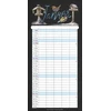 Alpha Edition – Chalkboard Family Planner 2025 šeimos kalendorius, 22 x 45 cm, kalendorius su 5 stulpeliais, 100 metų kalendorius, iliustracijos Eva Czapla ir švenčių datos De/at/ch