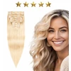 Alterna Naturalūs besiūliai Clip In plaukų priauginimai 50 cm 180g #24 Saulėta blondinė