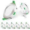 Lubinis šviestuvas Alusso led įleidžiami lubiniai šviestuvai 230 v ip44, 4 w, reguliuojamo ryškumo, 55–68 mm montavimo skersmuo, mini slim, 30 mm itin plonas, šiltai balta 3 000 k, neutrali balta 4 000 k, šaltai balta 6 500 k, 6 vnt. rinkinys