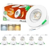 Alusso lighting led įleidžiamas prožektorius, 230 v, pritemdomas plokščias, prožektoriai, 6 w, 68 mm su nuimamu moduliu, 3cct šilta balta, natūrali balta, šalta balta, ip44 įleidžiami šviestuvai, lubų prožektoriai