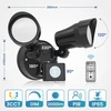 Alusso Lighting led prožektorius su judesio davikliu lauke, 25 w, 2000 lm su nuotoliniu valdymu, 3cct 3000k-6500k lauko prožektorius, pritemdomas, ip65 vandeniui atsparus dvigubas sieninis šviestuvas sodui, terasai, garažui