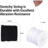 Alxbsone elastinė juostelė apyrankėms, nailono virvelė 1 mm spalvingas elastinis siūlas karoliukų virvelė "pasidaryk pats" amatų papuošalų gamybai vėriniams (juoda balta)