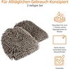 Amazon Basics prabangi automobilio plovimo pirštinė-rankšluostis, mikropluoštas, 2 vnt., tamsiai pilka, 30x20 cm