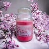 Amazzonia žvakė vyšnių žiedai 530g natūralaus sojų vaško žvakė su dviem dagčiais vyšnių namų dekoratyvinis stiklainis yankee village scents