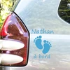 Ambiance Sticker personalizuoti vardiniai lipdukai | Baby on Board | Sienų dekoracija vaikų kambariui | 2 lapai po 25 x 20 cm ir 45 x 30 cm - ledinė mėlyna