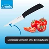 Amefa Auenthal keramikinis peilis, 10 cm ašmenų ilgis, baltas keramikinis ašmuo, itin aštrus, ergonomiška rankena, juodas, su ašmenų apsauga, skutimo peilis, virtuvinis peilis