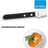 Amefa Pizza 7000 kepsnių stalo įrankiai, 6 kepsnių peiliai, dantytas peilis 6 asmenims, plieno ašmenys 13/0, juodos kniedytos plastikinės rankenos, skirti kepsniams, mėsai ir picai