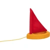 Ameisenkeks® Puddle Ships geltona/raudona maža medinė valtis baloms, tvenkiniams, upeliams lavinti
