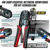 Ampcom ethernet įrankių rinkinys 7-in-1 rj45/rj11 tinklo įrankių rinkinys, skirtas cat6/cat5e/cat5 rj45 jungtims su 110 punch down įrankiu ir laidų nuėmėju nešiojamame vandeniui atspariame krepšyje