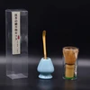 Ancllo 3 dalių japoniškas matcha arbatos rinkinys, bambukinis šluotelė/keramikinis matcha stovas/bambuko šaukštas tradicinei japoniškai arbatos ceremonijai #1