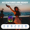 Muzikinis centras Ankuka karaoke aparatas su 2 mikrofonais, nešiojama bluetooth kolonėlė su led lemputėmis, tf/usb, fm, aux, tws, vakarėliams ir suaugusiems, dovana draugams ir šeimai (juodas)