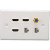 Annadue hdmi sieninė plokštė, 6 prievadų ethernet sieninė plokštė su 3 x hdmi, 1 x tv f tipo ir 2 x cat 6 rj45 tinklo av sienine plokšte, skirta namų hdtv, ethernet sieninis lizdas