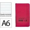Antartik A6 bloknotas su gumyte, bordo dryžiais, 100 lapų, 80g