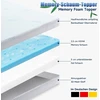 Čiužinys Antklodė 180 x 200 cm, gelinis čiužinio antklodė H3/h4, pagaminta iš 7,5 cm aukščio memory foam ir bambuko pluošto audinio, patogi čiužinio antklodė 180 x 200 cm skirta spyruoklinei lovai ir nepatogioms lovoms