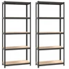 Antracito spalvos plieno stelažas 75x30x172 cm - 375 kg - 5 lentynos