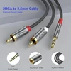 Anyplus rca į jack 3.5 【3m】 fish wire mesh y skirstytuvas išmaniesiems telefonams, planšetiniams kompiuteriams, hdtv, mp3 grotuvams, garsiakalbiams