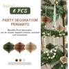 Aobkiat vestuvių dekoracijos, 6 mini popierinių pakabinamų ornamentų rinkinys su blizgučiais, žalias popierinis korio dekoravimas gimtadieniui, kūdikio sutiktuvių šventei, nuotakai, vakarėliui, namų dekoravimui