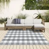 Aoczes medvilninis kilimas, skalbiamas plokščio audimo kilimas svetainei 120 x 180 cm trumpo plauko kilimas Buffalo Plaid medvilninis austas pilkas baltas languotas vidaus lauko kilimas valgomajam miegamajam balkonui