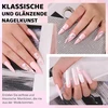 Aokitec dipping powder nagų rinkinys - rožinė ir balta dip pudra su 2-in-1 dip pagrindu ir viršutiniu aktyvatoriumi, nagų dizaino priedai "pasidaryk pats" nagų dailei, lengva nešiotis ir naudoti, šventinė nagų rinkinių serija