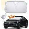 Apsauga nuo saulės automobilio priekinio stiklo vidui, automobilio apsauga nuo saulės priekiniam stiklui 140 x 70 cm, apsauga nuo saulės priekiniam stiklui iš vidaus, priekinio stiklo apsauga nuo saulės, sulankstoma daugumai transporto priemonių, visureig