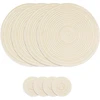 Apskriti austi padėkliukai su 8 medvilniniais 38 cm padėkliukais ir 11 cm padėkliukais, karščiui atsparūs plaunami padėkliukai virtuvės valgomojo stalui (beige)