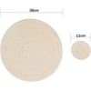 Apskriti austi padėkliukai su 8 medvilniniais 38 cm padėkliukais ir 11 cm padėkliukais, karščiui atsparūs plaunami padėkliukai virtuvės valgomojo stalui (beige)