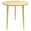Apvalus stalas Vinci Oak Wood 70 cm Gold
