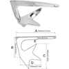 Aramox laivo inkaras, 1kg 316 nerūdijančio plieno bruce inkaras su tvirtu užpildu 1kg laivo jachtos atsarginės dalys, numatytasis